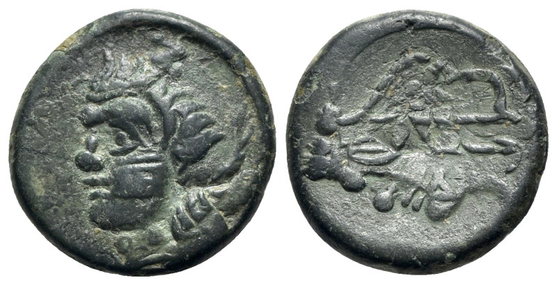 Cimmerian Bosporos, Pantikapaion, c. 304/3-250 BC. Æ (21.5mm, 6.82g, 5h). Wreath...