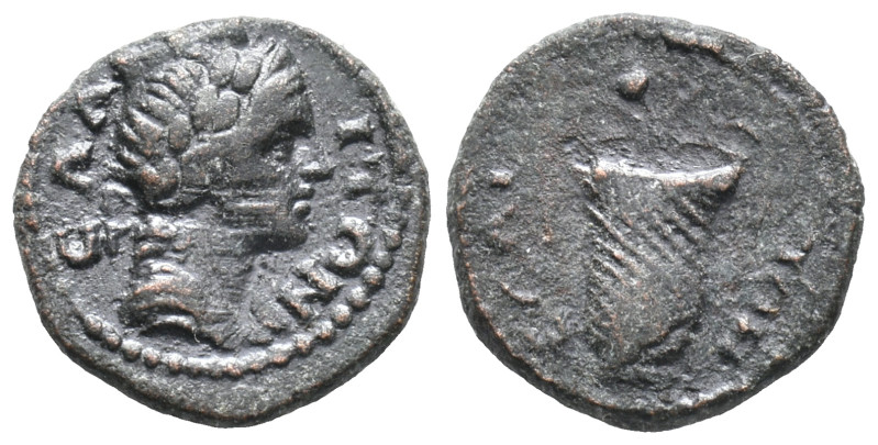 Aeolis, Elaea, c. 1st century AD. Æ (14.5mm, 1.67g). Laureate and draped bust r....