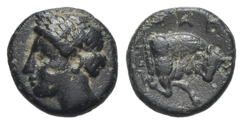 Ionia, Magnesia ad Maeandrum, c. 400-350 BC. Æ (11mm, 1.33g, 12h). Laureate head...