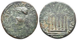 Ionia, Smyrna. Pseudo-autonomous, time of Nero (54-68). Æ (20mm, 4.52g). Tiberius Claudius Hieronymos and Tiberius Claudius Sosandros, strategoi. Drap...