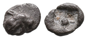 Ionia, Teos, c. 540-500 BC. AR Tetartemorion (6mm, 0.21g). Head of griffin l. R/ Quadripartite incuse square. Cf. SNG Kayhan 1495. Near VF