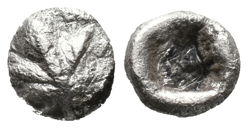 Islands of Caria, Rhodos. Kamiros, c. 500-480 BC. AR Obol (7mm, 0.46g). Fig leaf...