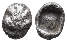Islands of Caria, Rhodos. Kamiros(?), c. 500-480 BC. AR Obol (8mm, 0.53g). Fig leaf(?). R/ Incuse square. Cf. HGC 6, 1392. Good Fine