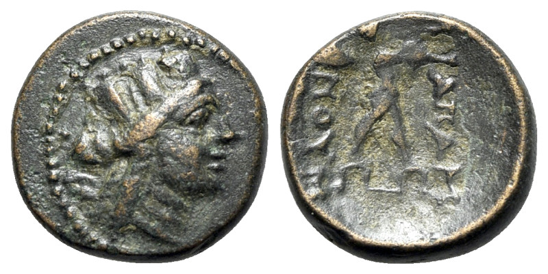 Phrygia, Apameia, c. 88-40 BC. Æ (16mm, 3.74g, 12h). Noum-, magistrate. Turreted...