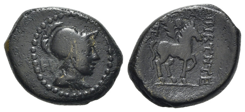 Phrygia, Epikteteis, 2nd-1st century BC. Æ (21mm, 8.13g, 12h). Helmeted and drap...