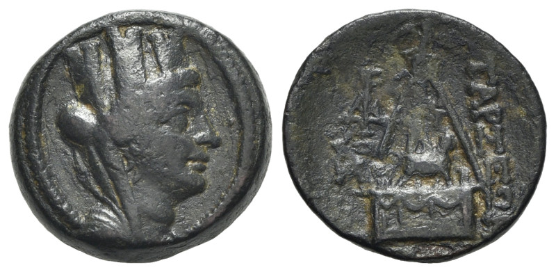 Cilicia, Tarsos, c. 164-27 BC. Æ (20mm, 8.09g, 12h). Turreted, veiled and draped...