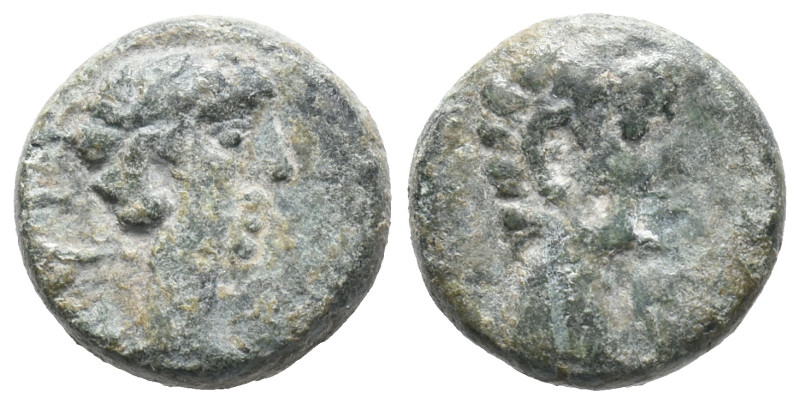 Augustus ? (27 BC-AD 14). Uncertain mint. Æ (13mm, 2.51g). Bare head r. R/ Bare ...