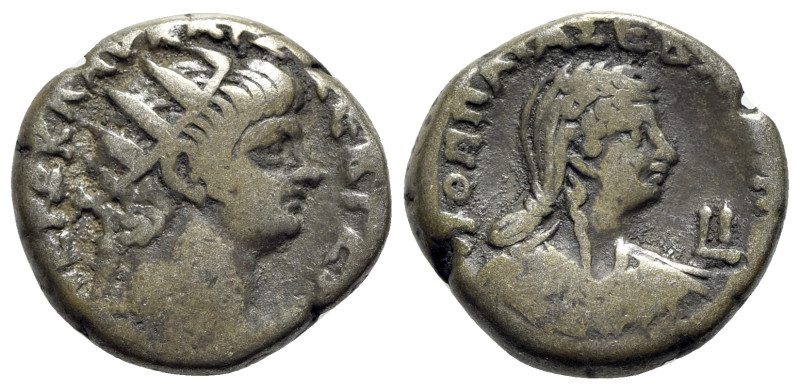 Nero and Poppaea (54-68). Egypt, Alexandria. BI Tetradrachm (24mm, 12.70g, 12h),...