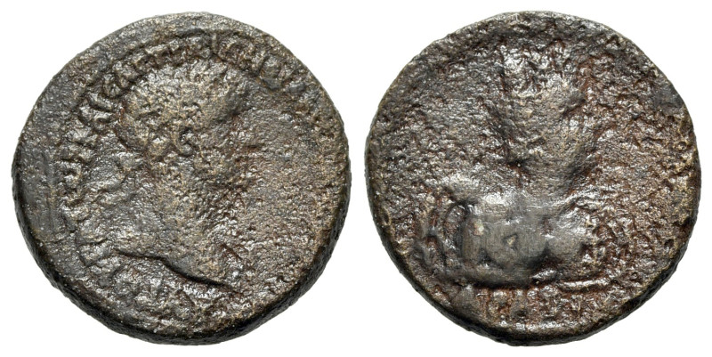 Hadrian (117-138). Arabia, Bostra. Æ (22mm, 7.02g, 6h). Laureate bust of Hadrian...