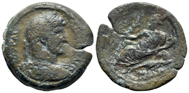 Hadrian (117-138). Egypt, Alexandria. Æ Drachm (34mm, 23.31g, 11h). Uncertain mi...