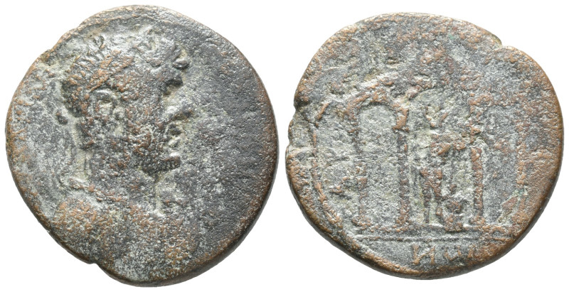 Hadrian ? (117-138). Uncertain mint. Æ (27mm, 9.87g). Laureate bust r. R/ Hexast...