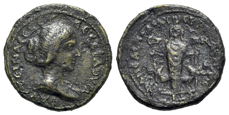 Faustina Junior (Augusta, 147-175). Samaria, Neapolis. Æ (22mm, 7.37g, 12h). Dra...