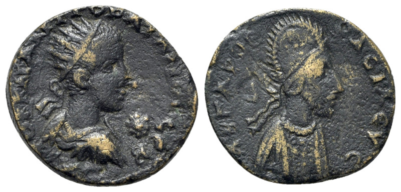 Gordian III with Abgar X (238-244). Mesopotamia, Edessa. Æ (24mm, 8.14g, 5h). Ra...