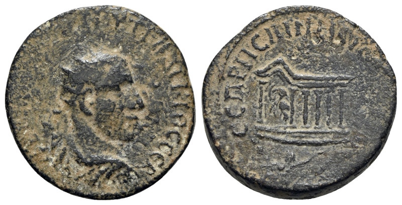 Trajan Decius (249-251). Mesopotamia, Rhesaena. Æ (26.5mm, 10.39g, 11h). Radiate...