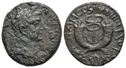 Tiberius (14-37). Æ Dupondius (29mm, 11.29g, 12h). Commagene, 19-20. Laureate head r. R/ Winged caduceus between two crossed cornucopias. RIC I 90; RP...