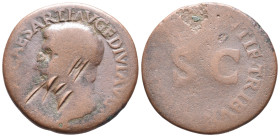 Drusus (Caesar, 19-23). Æ As (29mm, 9.46g). Rome, 22-3. Bare head l. R/ Legend around large SC. RIC I 45 (Tiberius). Scratches, Fair