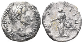 Antoninus Pius (138-161). AR Denarius (18mm, 3.02g). Rome, 152-3. Laureate head r. R/ Annona standing l. holding grain ears and resting hand on modius...