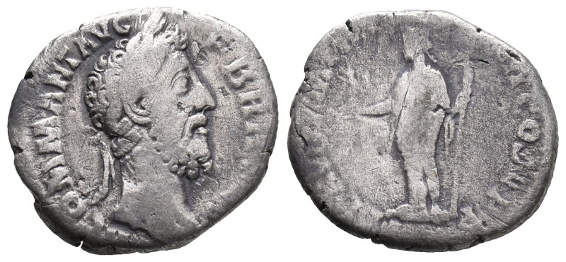 Commodus (177-192). AR Denarius (18mm, 2.89g). Rome, AD 186. Laureate head r. R/...