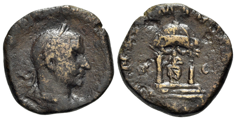 Volusian (251-253). Æ Sestertius (27mm, 13.84g, 12h). Rome, AD 252. Laureate, dr...