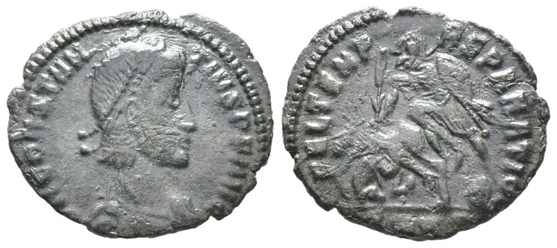 Constantius II (337-361). Æ (18mm, 1.98g). Uncertain mint. Pearl-diademed, drape...