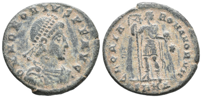 Arcadius (383-408). Æ (22mm, 4.18g). Heraclea. Pearl-diademed, draped and cuiras...