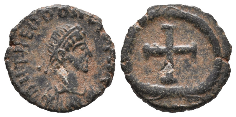 Theodosius II (408-450). Æ (12.5mm, 1.04g). Uncertain mint. Pearl-diademed, drap...