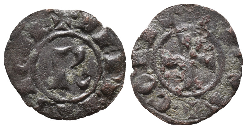 Italy, Brindisi. Corrado I (1250-1254). BI Denaro (15mm, 0.57g). Rx. R/ Cross. M...