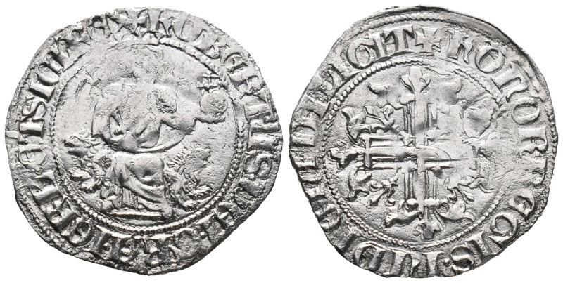 Italy, Napoli. Roberto I d'Angiò (1309-1343). AR Gigliato (26mm, 3.86g). King se...