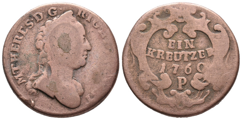 Austrian Empire, Maria Theresia (1740-1780). 1 Kreuzer 1760-P (25mm, 10.16g). Go...