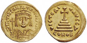 THE BYZANTINE EMPIRE 
 Tiberius II Constantine, 26 September 578 – 14 August 582 
 Solidus 579-582, AV 4.37 g. D m Tib CONS – TANVS PP [AVG] Cuirass...