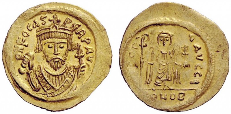 THE BYZANTINE EMPIRE 
 Phocas, 23 November 602 – 5 October 610 
 Solidus circa...
