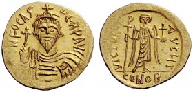 THE BYZANTINE EMPIRE 
 Phocas, 23 November 602 – 5 October 610 
 Solidus 607-610, AV 4.49 g. [d] N FOCAS – PERP AVC Draped and cuirassed bust facing...