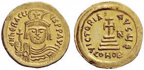 THE BYZANTINE EMPIRE 
 Heraclius, 5 October 610 – 11 January 641, with colleagues from January 613 
 Solidus 610–613, AV 4.47 g. d N herACLI – VS PP...