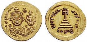 THE BYZANTINE EMPIRE 
 Heraclius, 5 October 610 – 11 January 641, with colleagues from January 613 
 Solidus, uncertain Eastern military mint, 613-6...