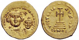 THE BYZANTINE EMPIRE 
 Heraclius, 5 October 610 – 11 January 641, with colleagues from January 613 
 Solidus circa 616-625, AV 4.52 g. dd NN herACLI...