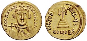 THE BYZANTINE EMPIRE 
 Constans II, September 641 – 15 July 678, with colleagues from 654 
 Solidus 644-646, AV 4.50 g. d N CONSTAN – TINYS P P AV B...