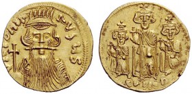 THE BYZANTINE EMPIRE 
 Constans II, September 641 – 15 July 678, with colleagues from 654 
 Solidus circa 663-668, AV 4.26 g. VICTORIA – AVGY S Bust...