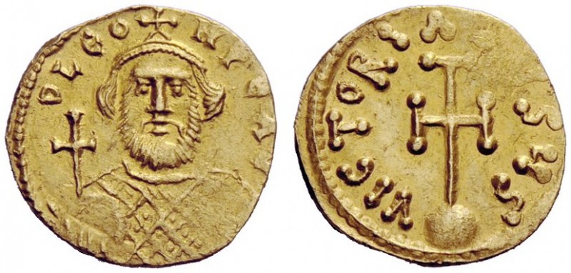 THE BYZANTINE EMPIRE 
 Leontius 695 – 698 
 Semis 695-698, AV 2.15 g. D LEO – ...