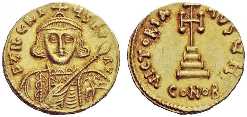 THE BYZANTINE EMPIRE 
 Tiberius III, Apsimar 698 - 705 
 Solidus 698-705, AV 4...