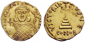 THE BYZANTINE EMPIRE 
 Philippicus Bardanes, 4 November 711 – 3 June 713 
 Solidus 711-713, AV 4.46 g. DN PHILEPICYS – MYL – TYS AN Facing bust with...