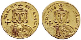 THE BYZANTINE EMPIRE 
 Leo III the Isaurian, 25 March 717 – 18 June 741 and colleague, from 25 March 720 
 Solidus circa 725-732, AV 4.46 g. d N D L...