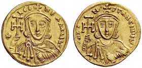 THE BYZANTINE EMPIRE 
 Constantine V Copronymus, 17 June 741 – 14 September 775, with Leo IV associate ruler, from 751 
 Solidus circa 741–751, AV 4...