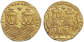 THE BYZANTINE EMPIRE 
 Leo IV the Khazar, 14 September 775 – 8 September 780 and Constantine VI from 776 
 Solidus circa 775-780, AV 4.41 g. LEOh […...