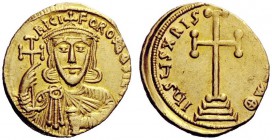 THE BYZANTINE EMPIRE 
 Nicephorus I, 1 November 802 – 26 July 811, with Stauracius from December 803 
 Solidus 802-803, AV 4.47 g. hICI – FOROS bASI...