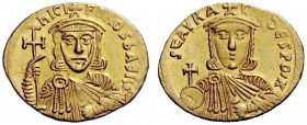 THE BYZANTINE EMPIRE 
 Nicephorus I, 1 November 802 – 26 July 811, with Stauracius from December 803 
 Solidus 803-811, AV 4.39 g. hICI – FOROS bASI...