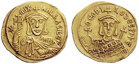 THE BYZANTINE EMPIRE 
 Michael II the Armorian, 25 December 820 – 2 October 829, with Theophilus from May 821 
 Solidus 821-829, AV 4.31 g. * – MIX ...