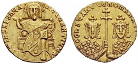 THE BYZANTINE EMPIRE 
 Constantine VII Porphyrogenitus, 6 June 913 – 9 November 959, with colleagues from 914 
 Solidus 920-931, AV 4.39 g. +IhS XPS...