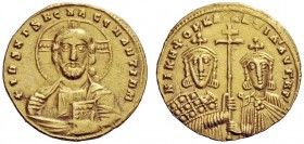 THE BYZANTINE EMPIRE 
 Nicephorus II Phocas, 15 August 963 – 10 December 969, with Basil II and Constantine VIII 
 Histamenon 963-969, AV 4.40 g. + ...