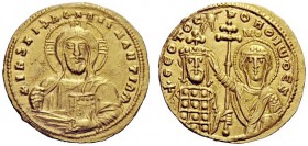 THE BYZANTINE EMPIRE 
 John I Tzimisces, 11 December 969 – 11 January 976 
 Histamenon 969–976, AV 4.47 g. +IhS XIS ReX ReGNANTIhM Facing bust of Ch...