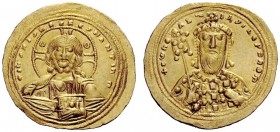 THE BYZANTINE EMPIRE 
 Constantine VIII, 15 December 1025 – 12 November 1028 
 Histamenon 1025-1028, AV 4.43 g. +IHS XIS REX REGNANTIhM Nimbate bust...